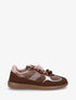 Sneakers à empiècement velours - Marron - 1