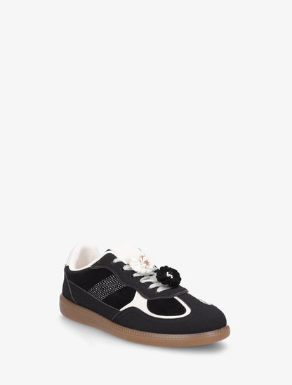 Sneakers à empiècement velours - Noir - 2