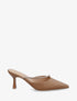 Mules satinées à strass et bouts pointus - Camel - 1