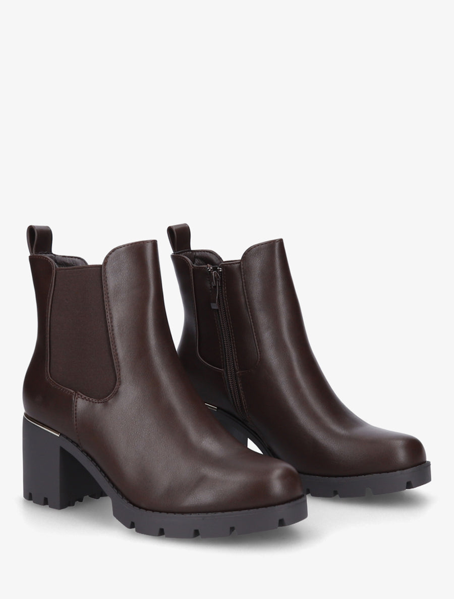 Bottines à cheville élastiquée - Marron - 4