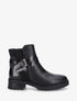 Bottines à sangles et contrefort python - Noir - 1