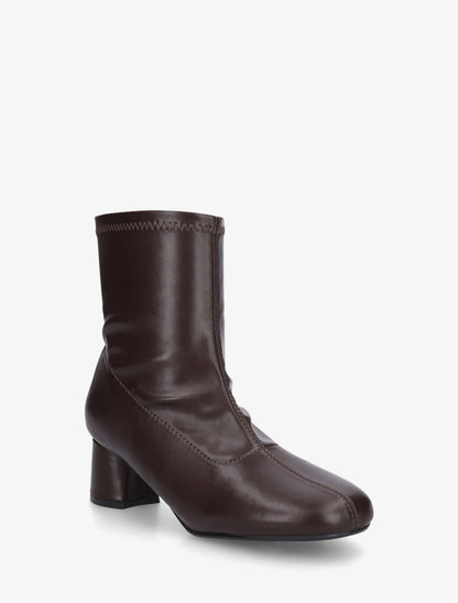 Bottines simili style chaussette - Marron - 2