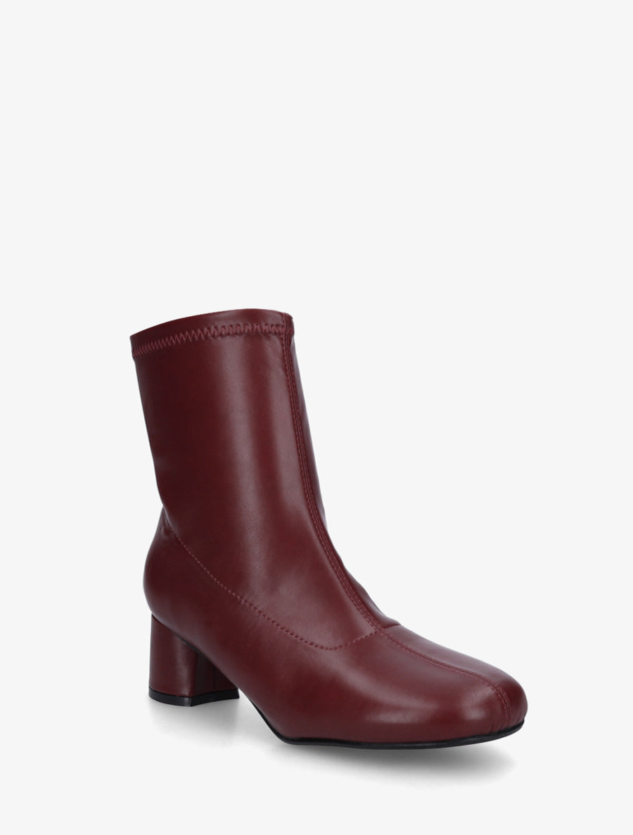 Bottines simili style chaussette - Bordeaux - 2