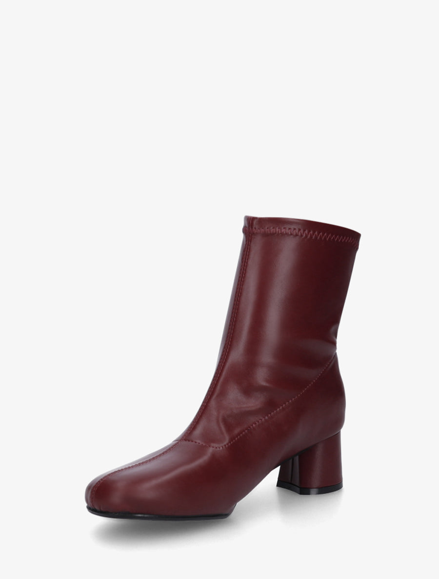 Bottines simili style chaussette - Bordeaux - 3