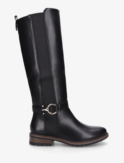 Bottes en simili élastiquées - Noir - 1