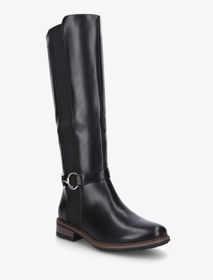 Bottes en simili élastiquées - Noir - 2