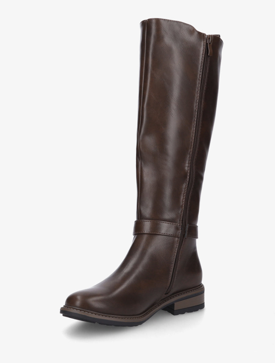 Bottes en simili élastiquées - Marron - 3