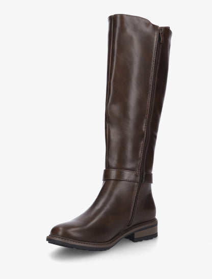 Bottes en simili élastiquées - Marron - 3