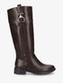 Bottes en simili à empiècement métal - Marron - 1