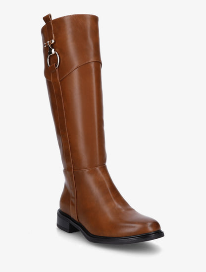 Bottes en simili à empiècement métal - Camel - 2