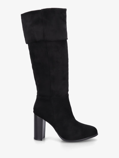 Bottes plissées en suédine - Noir - 1
