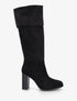 Bottes plissées en suédine - Noir - 1