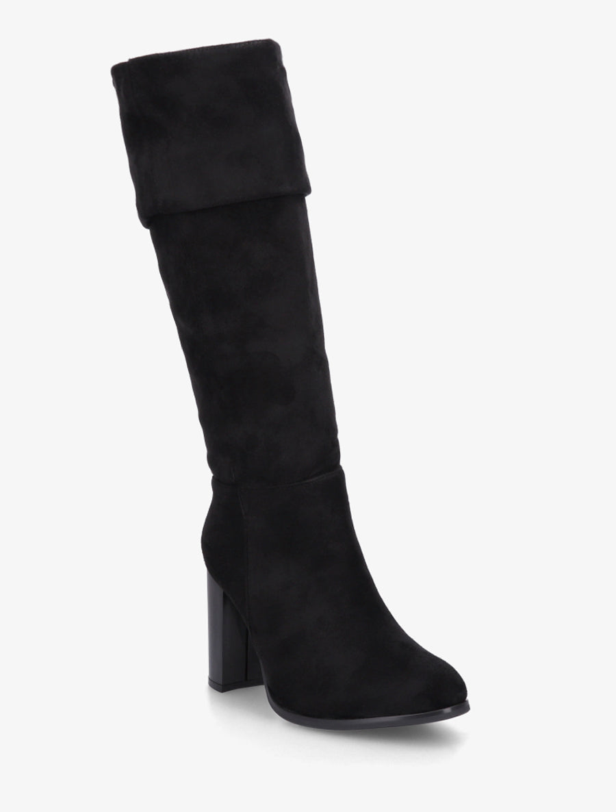 Bottes plissées en suédine - Noir - 2