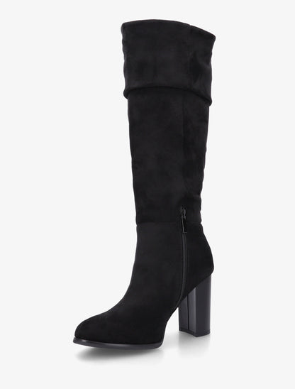 Bottes plissées en suédine - Noir - 3