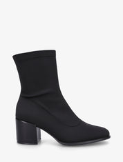 Bottines unies style chaussette à fermeture éclair - Noir - 1