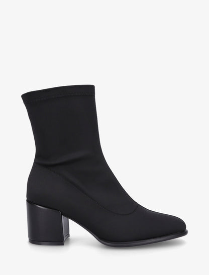 Bottines unies style chaussette à fermeture éclair - Noir - 1
