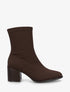 Bottines unies style chaussette à fermeture éclair - Marron - 1