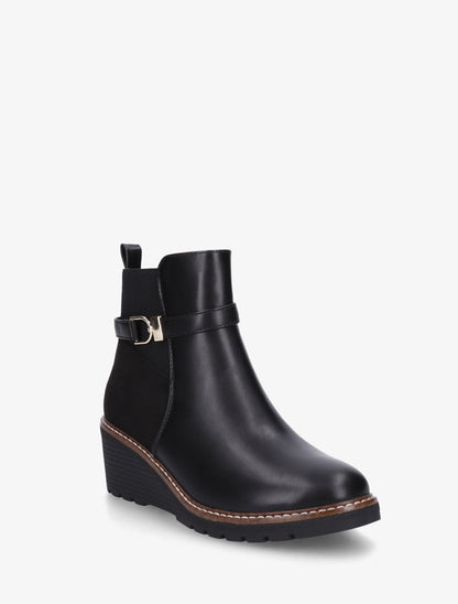 Bottines bi-matière compensées - Noir - 2
