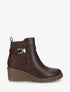 Bottines bi-matière compensées - Marron - 1