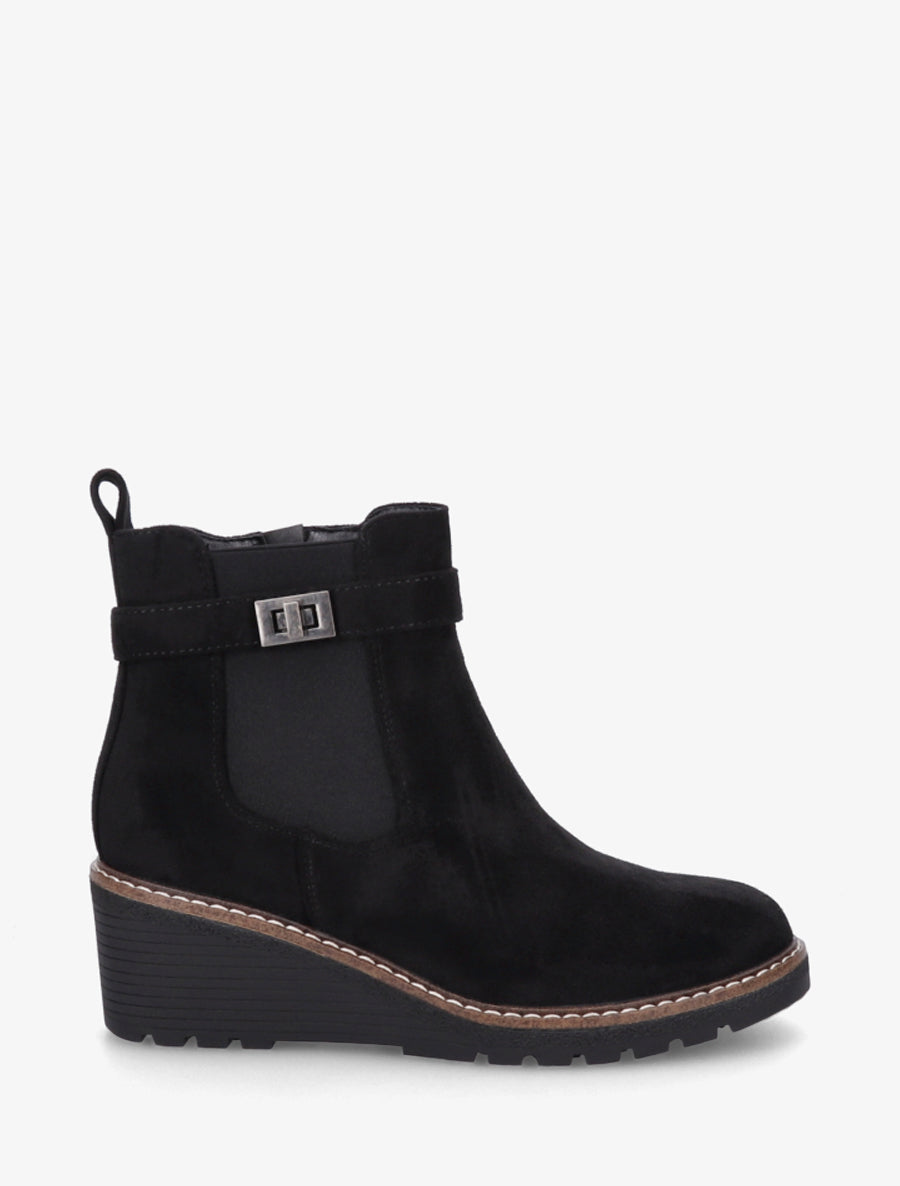 Bottines compensées suédine - Noir - 1
