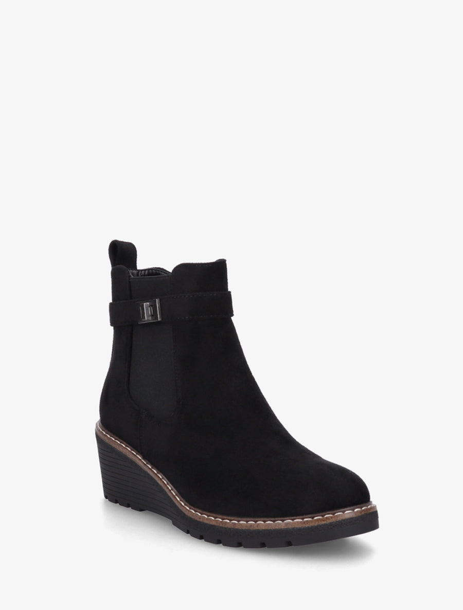 Bottines compensées suédine - Noir - 2