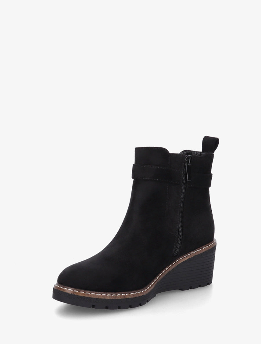 Bottines compensées suédine - Noir - 3