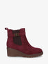 Bottines compensées suédine - Lie de vin - 1