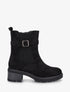 Bottines en suédine à cheville élastiquée - Noir - 1