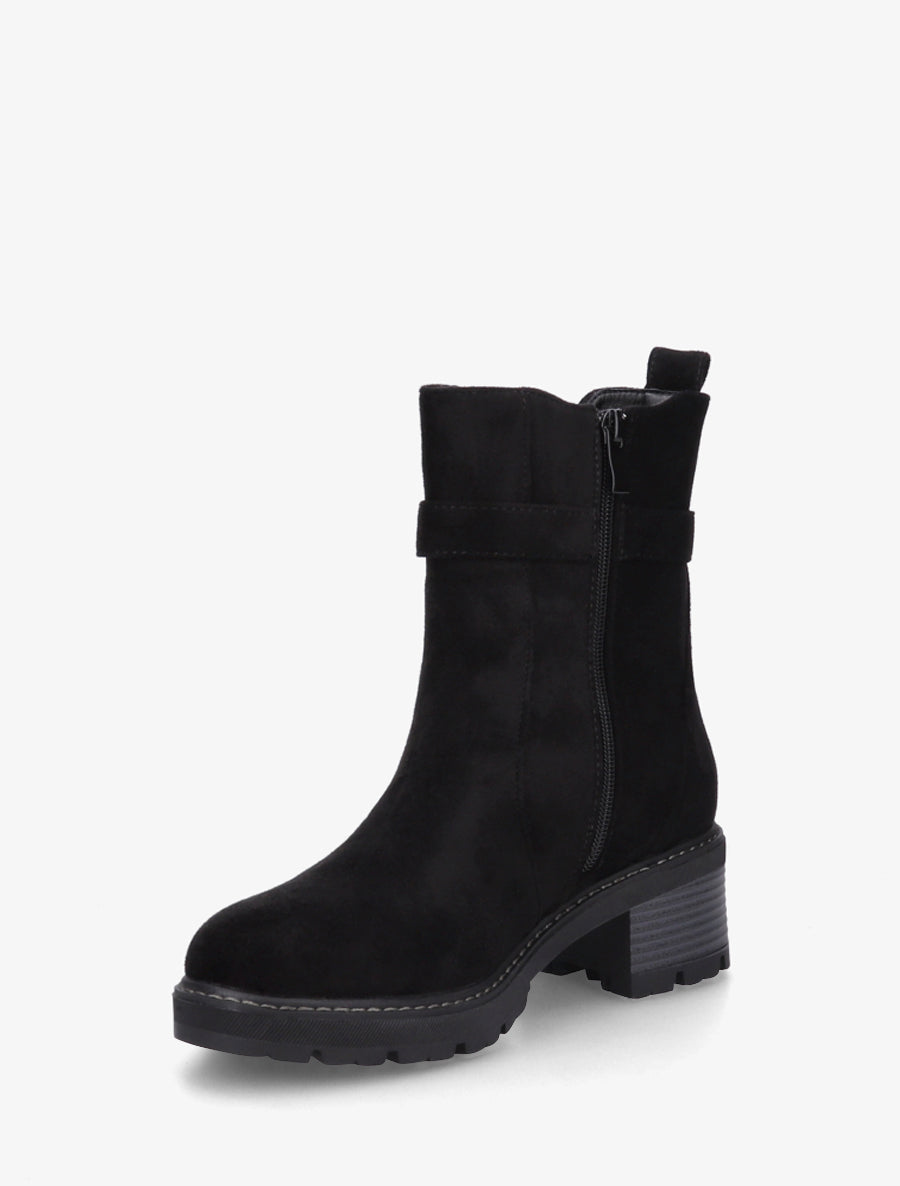 Bottines en suédine à cheville élastiquée - Noir - 3