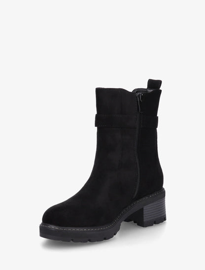 Bottines en suédine à cheville élastiquée - Noir - 3