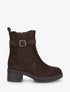 Bottines en suédine à cheville élastiquée - Marron - 1