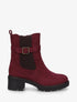 Bottines en suédine à cheville élastiquée - Lie de vin - 1