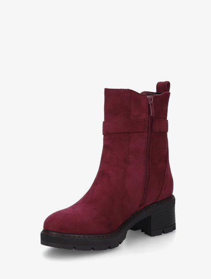 Bottines en suédine à cheville élastiquée - Lie de vin - 3