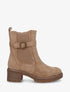 Bottines en suédine à cheville élastiquée - Beige - 1