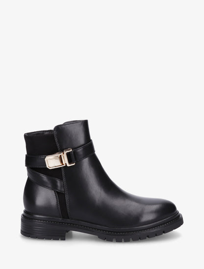 Bottines en simili à empiècement en suédine - Noir - 1