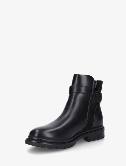 Bottines en simili à empiècement en suédine - Noir - 3
