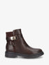 Bottines en simili à empiècement en suédine - Marron - 1