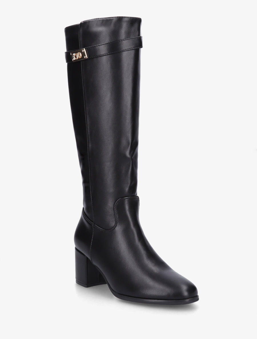 Bottes en simili à talon - Noir - 2