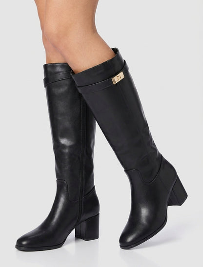 Bottes en simili à talon - Noir