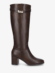Bottes en simili à talon - Marron - 1