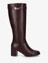 Bottes en simili à talon - Bordeaux - 1