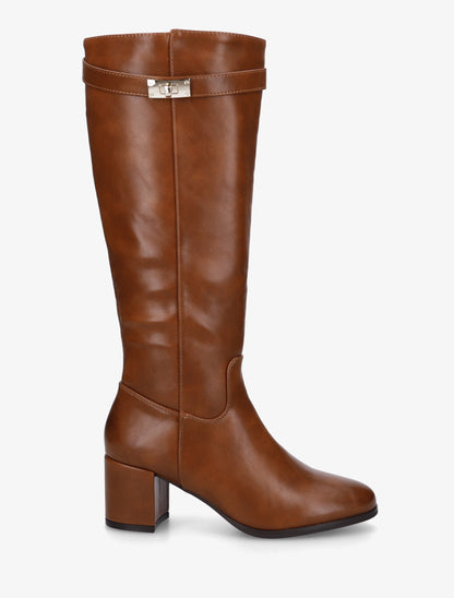 Bottes en simili à talon - Camel - 1