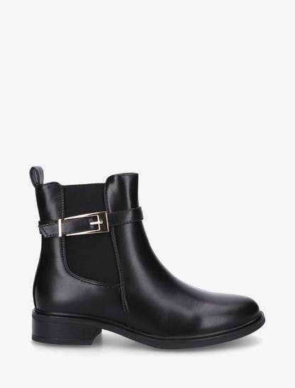 Bottines en simili à cheville élastiquée - Noir - 1
