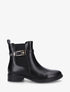 Bottines en simili à cheville élastiquée - Noir - 1