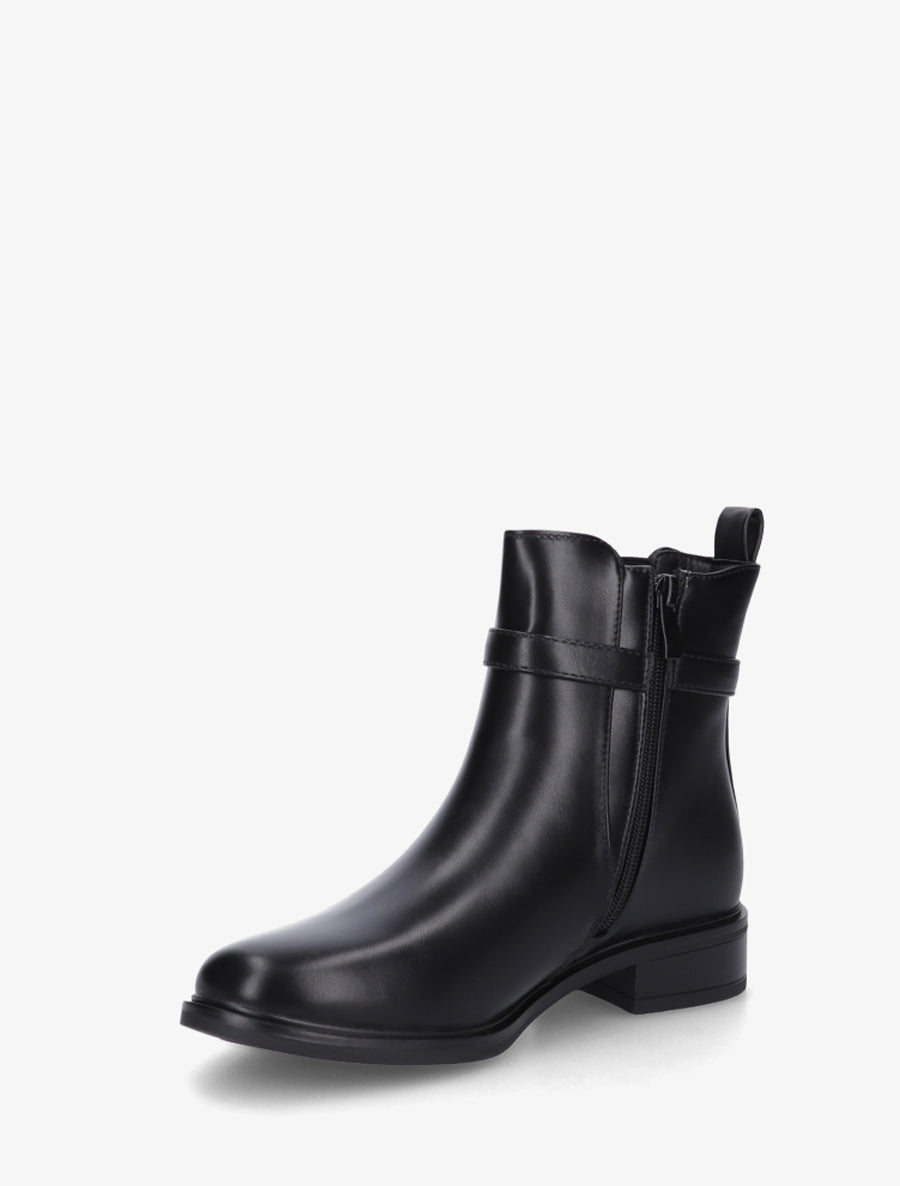Bottines en simili à cheville élastiquée - Noir - 3
