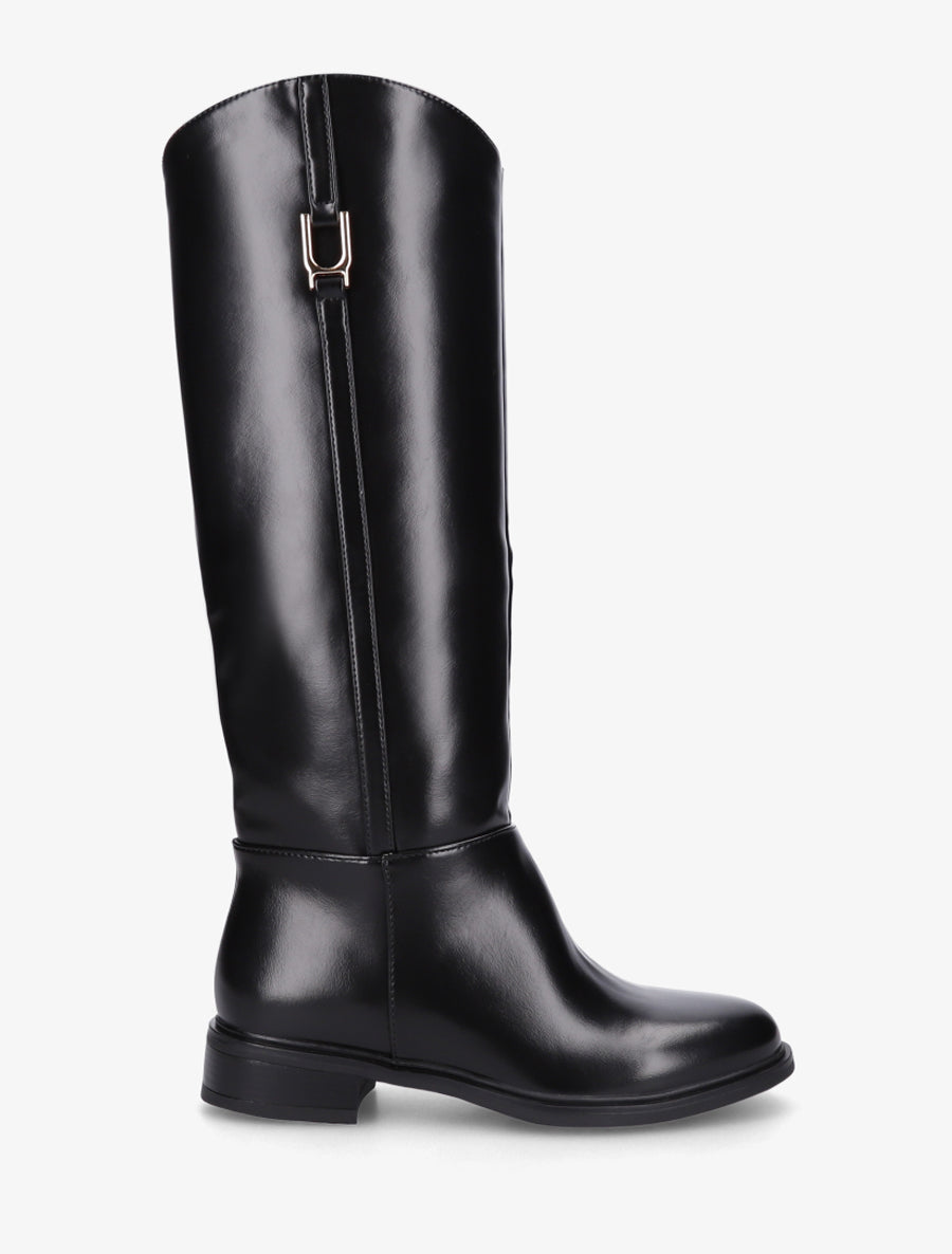 Bottes simili style cavalière - Noir - 1