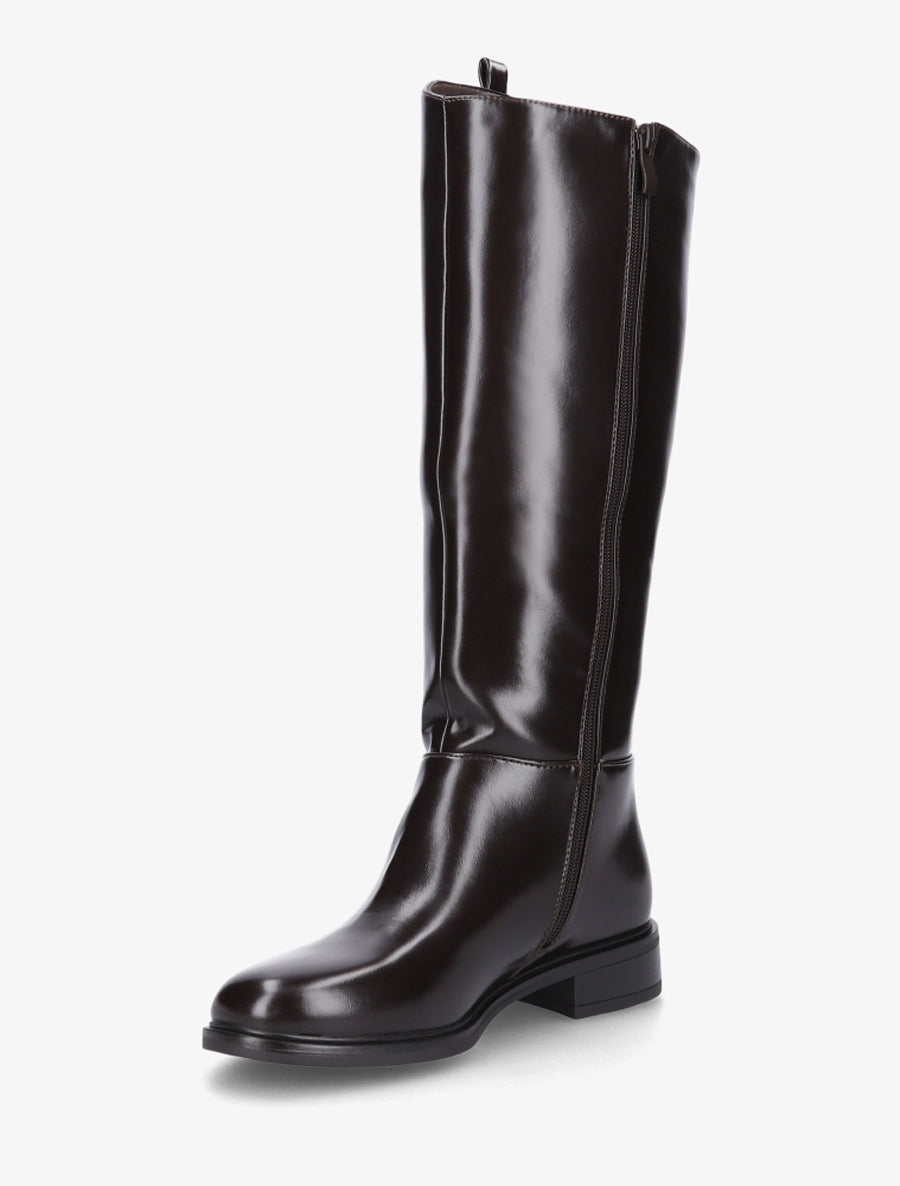Bottes simili style cavalière - Marron - 3