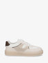 Sneakers à strass et tissu nacré - Beige - 1