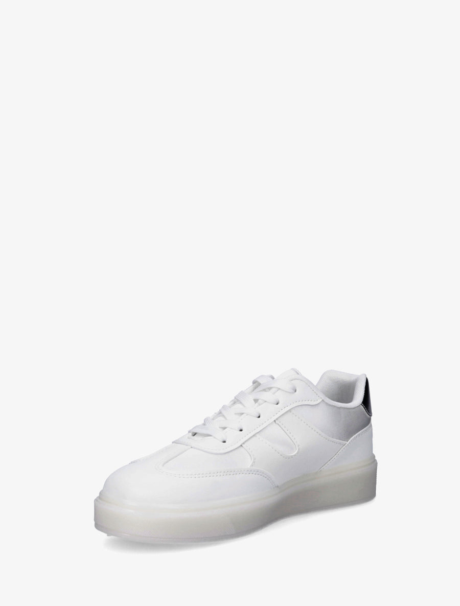 Sneakers à strass et tissu nacré - Blanc - 3
