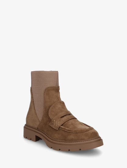 Bottines en suédine style mocassin - Taupe - 2